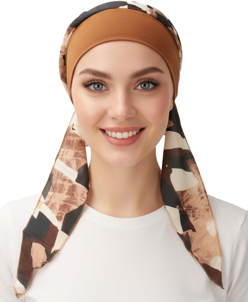 FADACHY Chemo Headwear for Women,Chemo Caps Lightweight for Summer with Head Scarf,Silky Soft Hair Turbans Fashion - Image 1